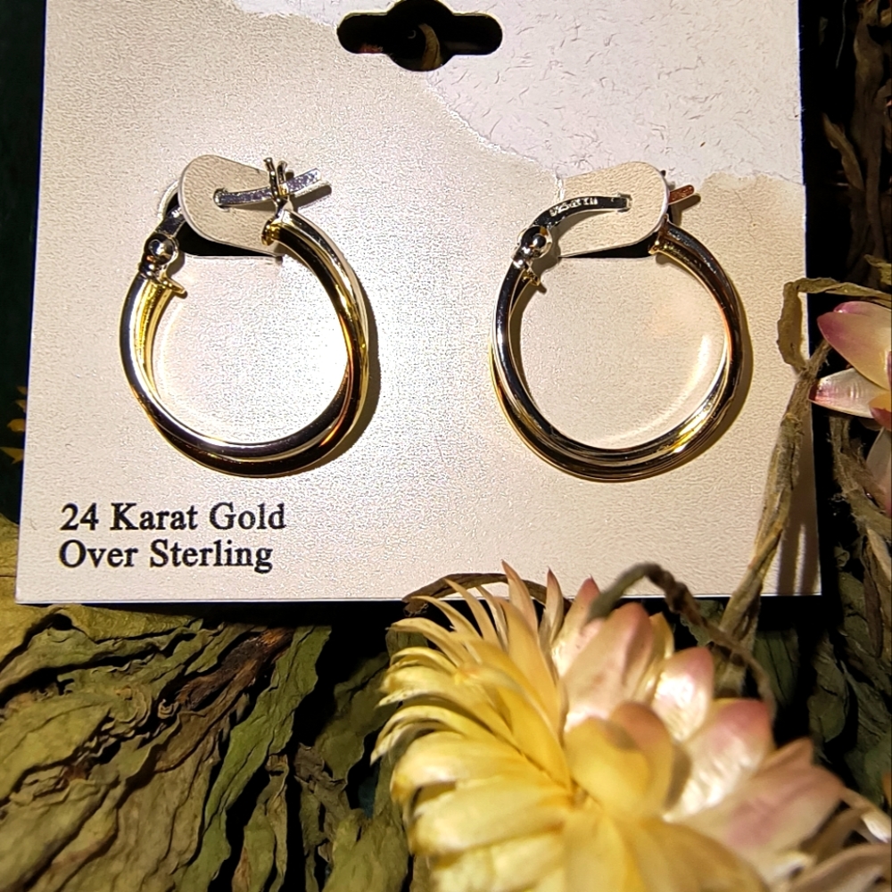 Two Tone Gold & Silver Hoops